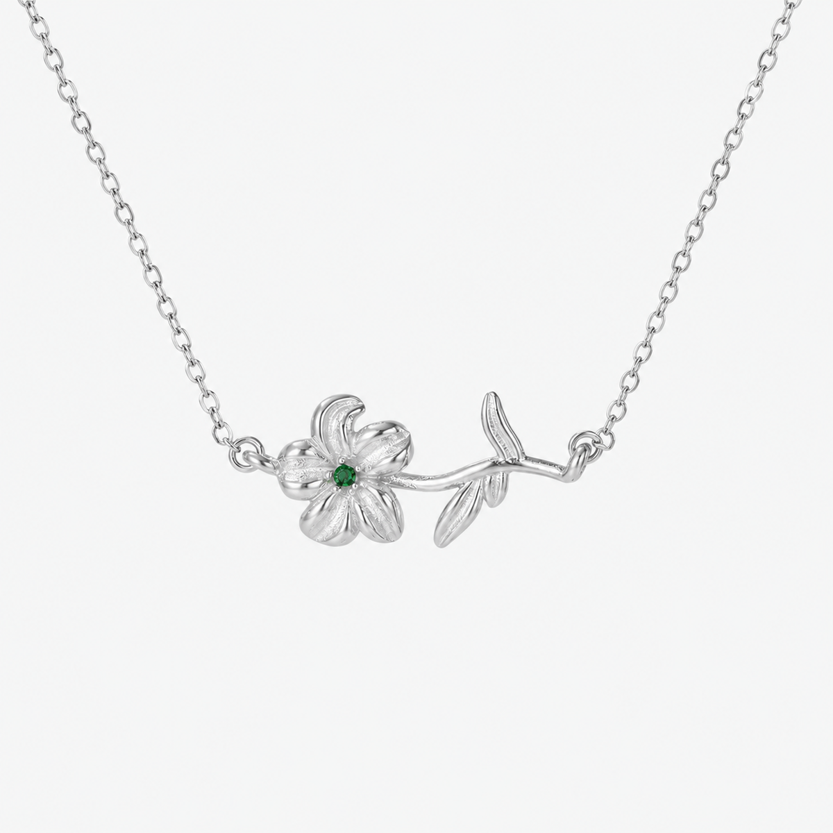 Personalized Birthstone Birth Flower Necklace