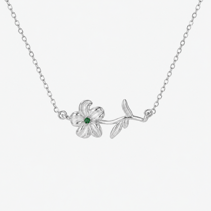 Personalized Birthstone Birth Flower Necklace