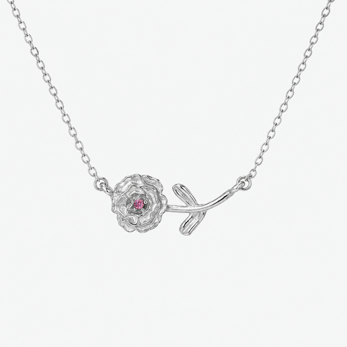 Personalized Birthstone Birth Flower Necklace