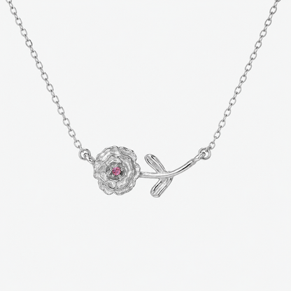 Personalized Birthstone Birth Flower Necklace