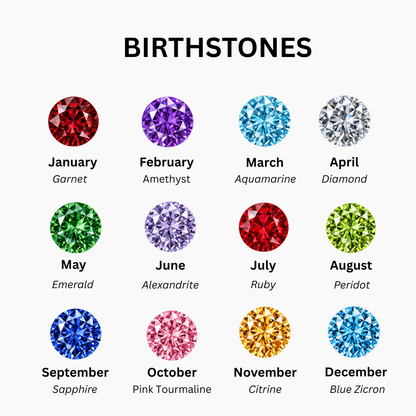 Personalized Mom Birthstone Ring Infinity Heartfelt Engraving Message