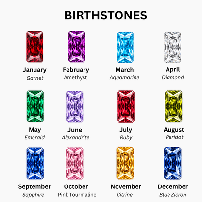 Personalized Square-cut Birthstone Bracelet