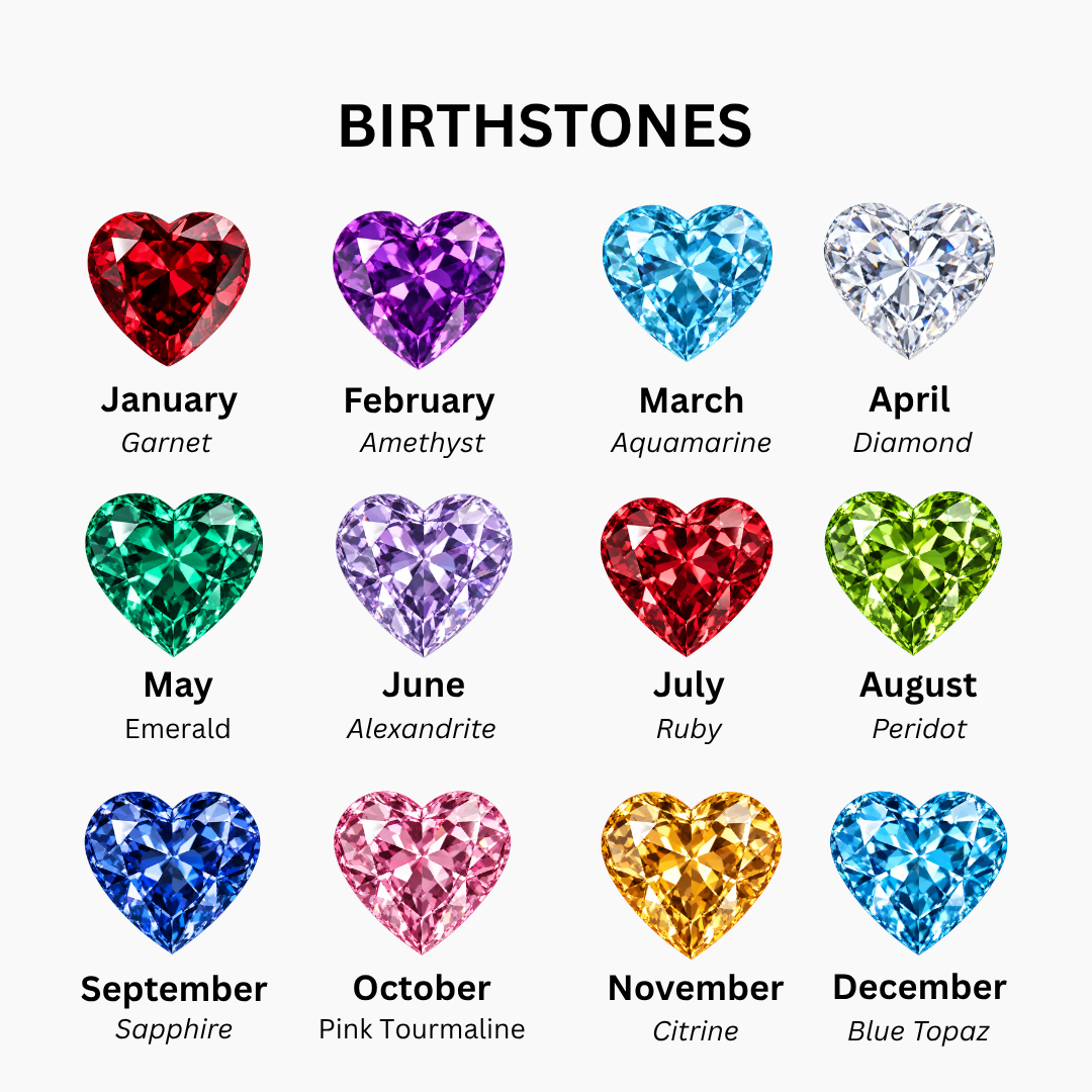 Personalized Name Ring with Double Heart Birthstone and Heartfelt Message