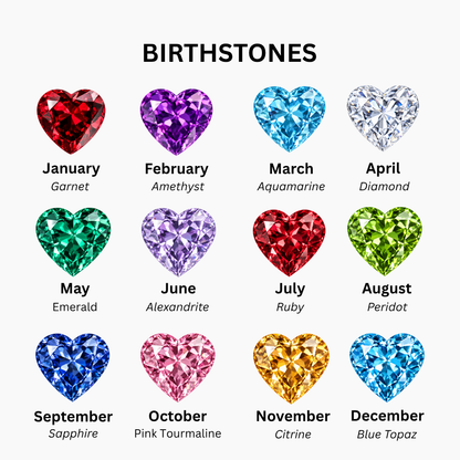 Personalized Name Ring with Double Heart Birthstone and Heartfelt Message