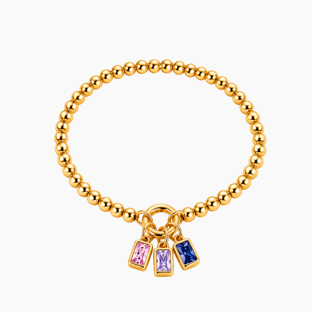 Personalized Square-cut Birthstone Bracelet