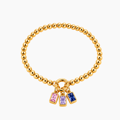 Personalized Square-cut Birthstone Bracelet