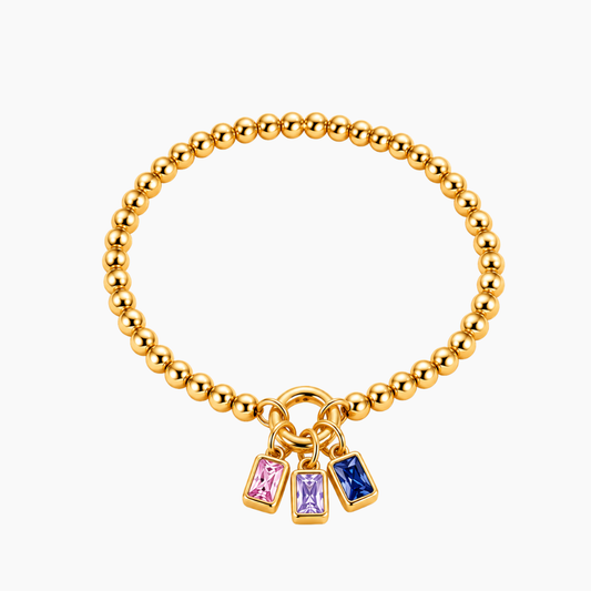 Personalized Square-cut Birthstone Bracelet