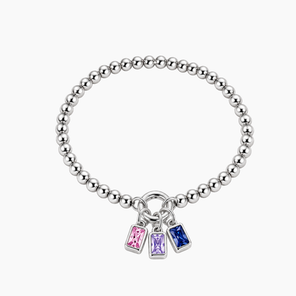 Personalized Square-cut Birthstone Bracelet