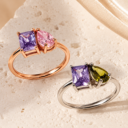 Personalized Toi Et Moi Birthstone Ring