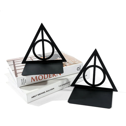 Leauni Classic Magic Triangle Hollow Bookends Aesthetic Design Book Holder