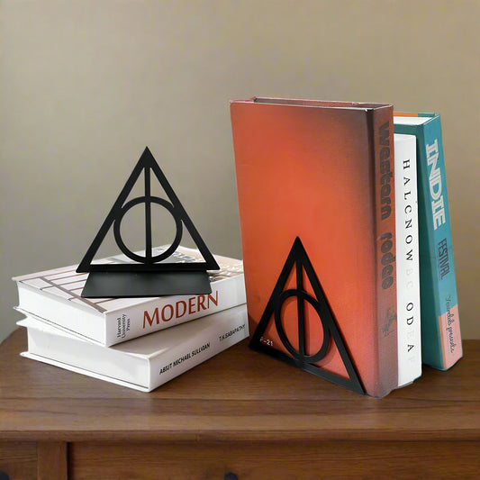 Leauni Classic Magic Triangle Hollow Bookends Aesthetic Design Book Holder