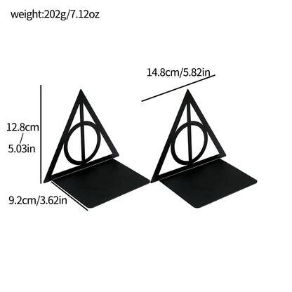 Leauni Classic Magic Triangle Hollow Bookends Aesthetic Design Book Holder
