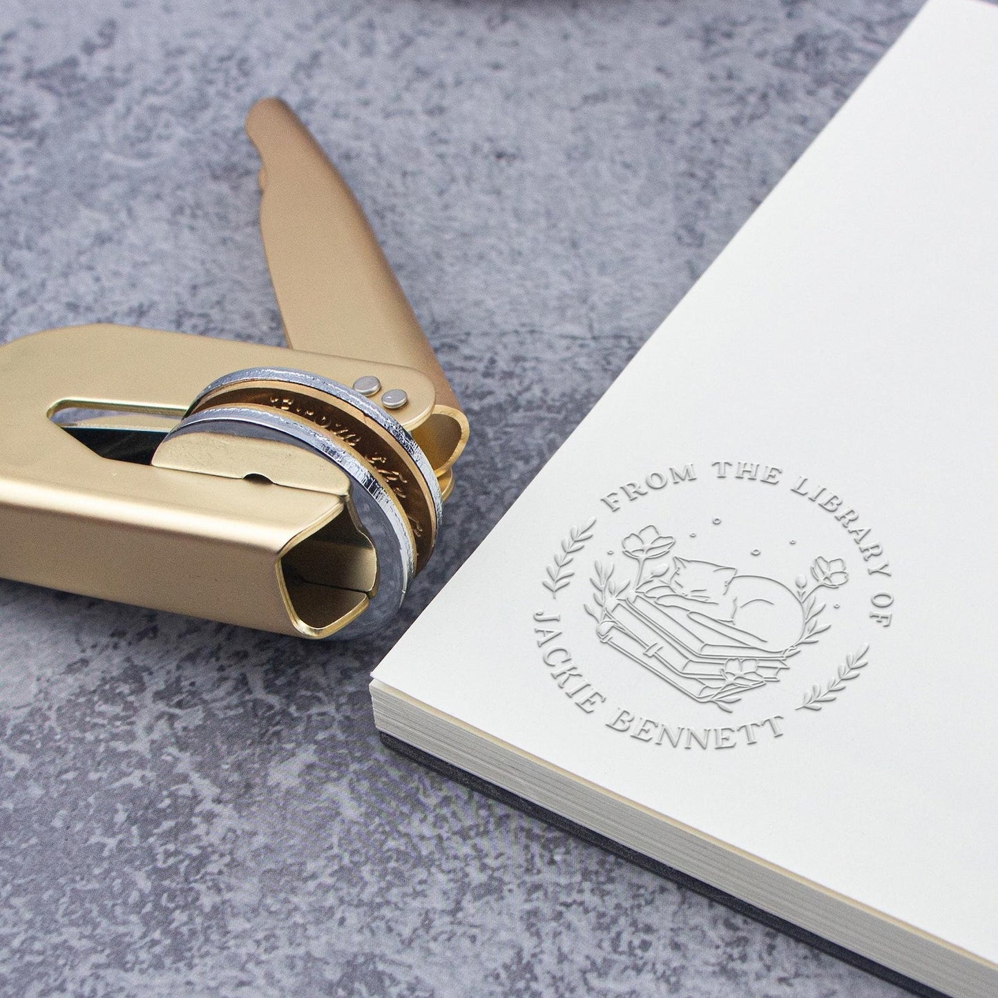 Leauni Custom Embosser With Personalized Stamp | Best Gift for Book Lovers Leauni