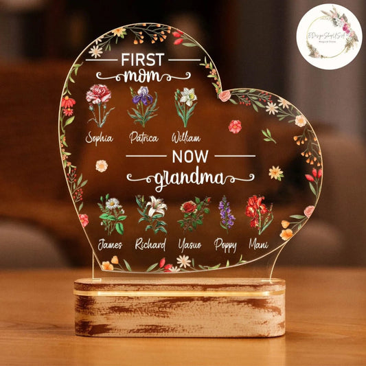 Leauni Personalized Mom Flowers Plaque - Best Mother's Day Gift Ever! Leauni
