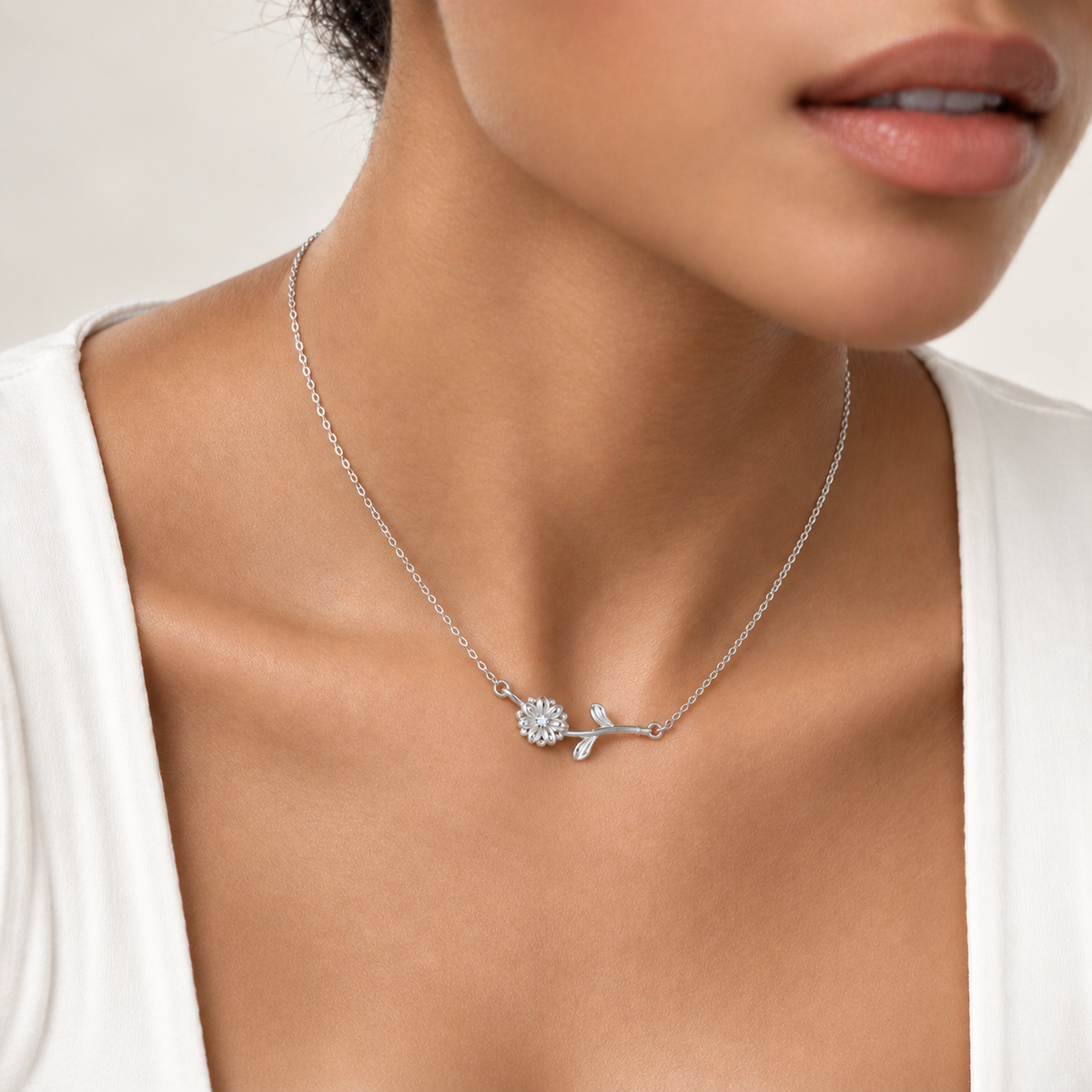 Personalized Birthstone Birth Flower Necklace